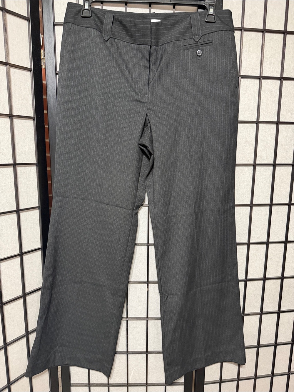 LOFT Women's Charcoal Pinstripe Dress Pants